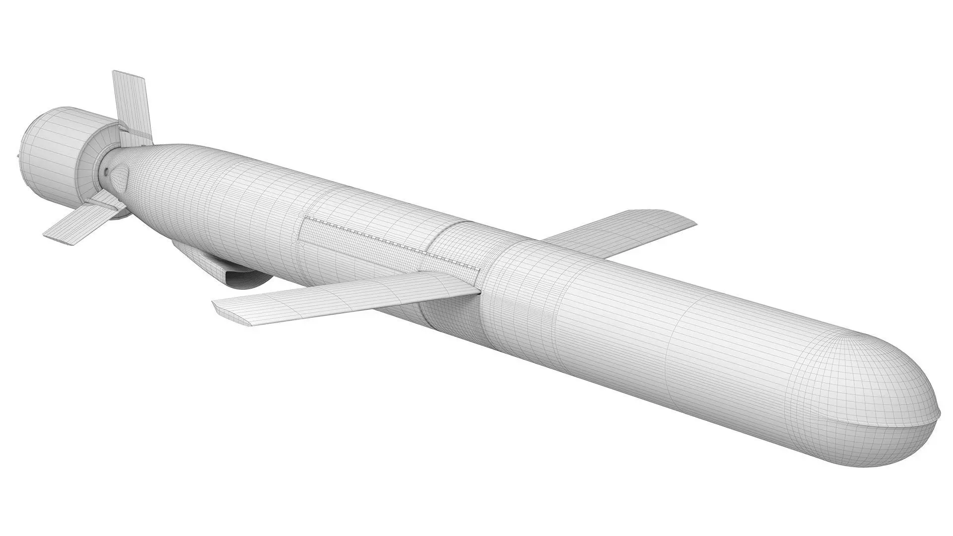Tomahawk Land Attack Cruise Missile Rocket Block V Low-poly 3D model_10