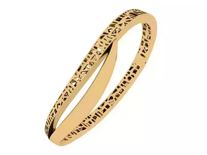 Custom Design Gold Bracelet 3D print model Custom Design Gold Bracelet 3D print model