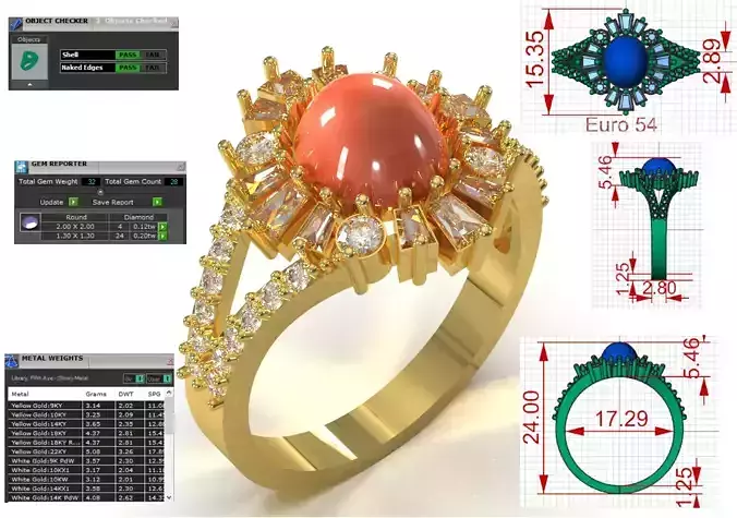 Gold Cabochon Opal Garnet Ring with Radial Diamond Halo jr00271