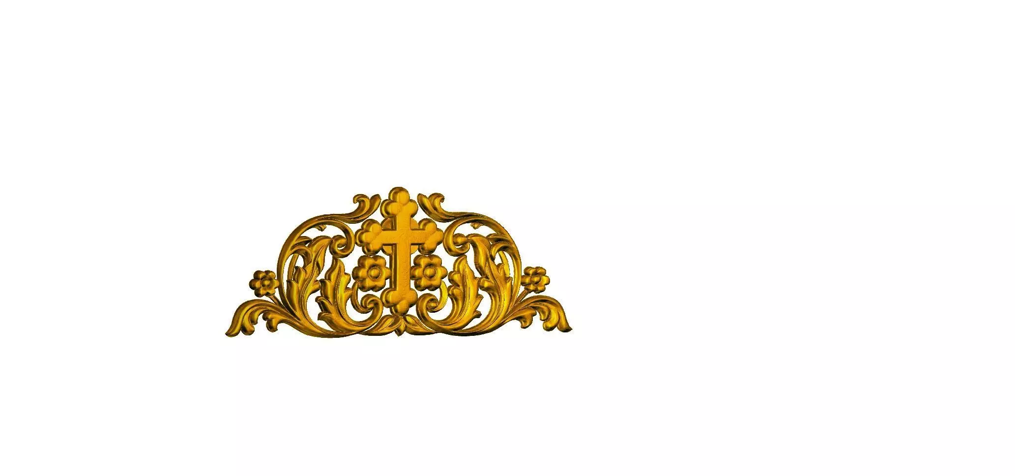 Ornamental Christian Cross STL - Element 3D print model