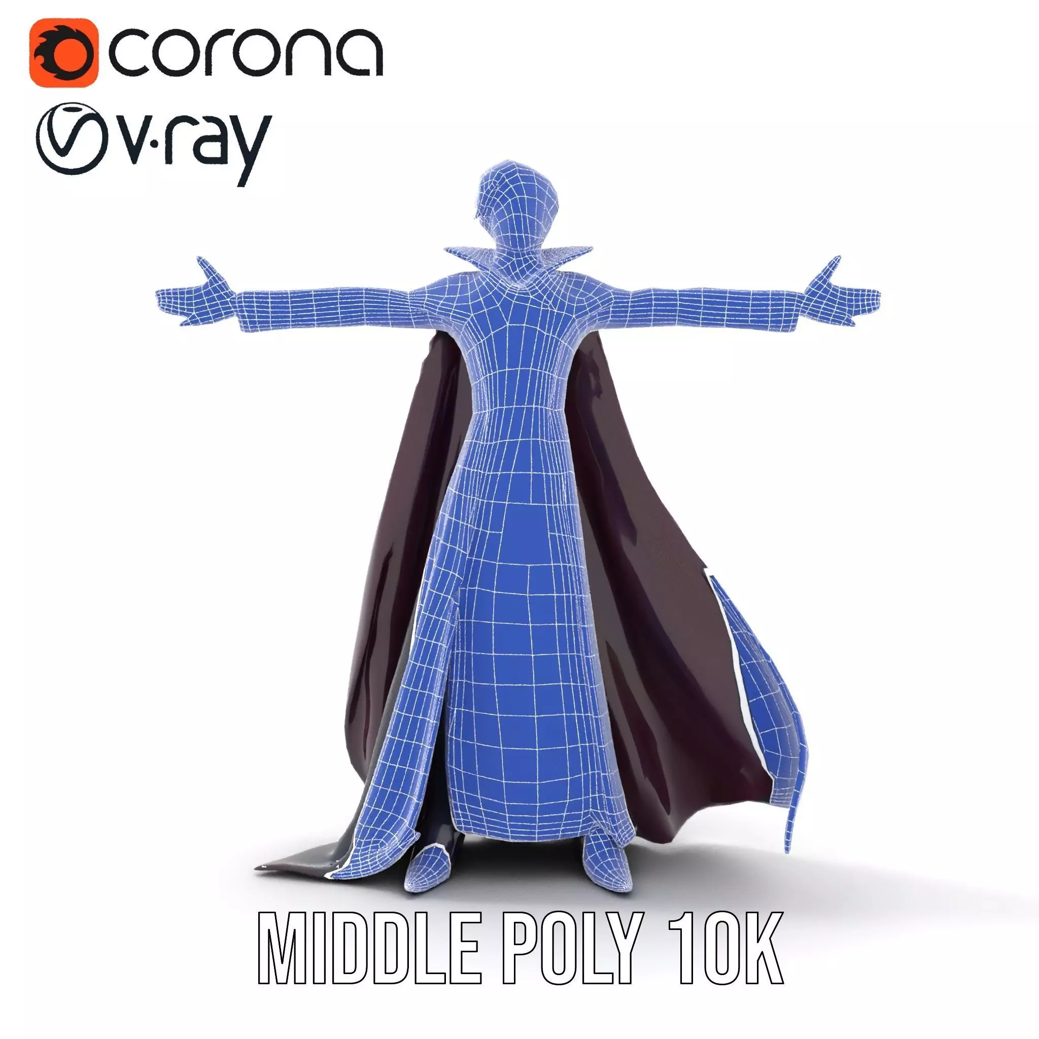 Elegant Vampire Attire model pack Low-poly 3D model_6