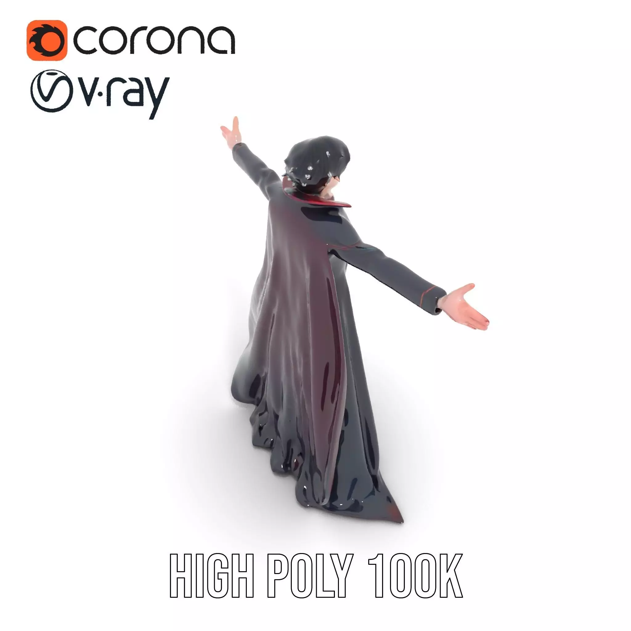 Elegant Vampire Attire model pack Low-poly 3D model_27