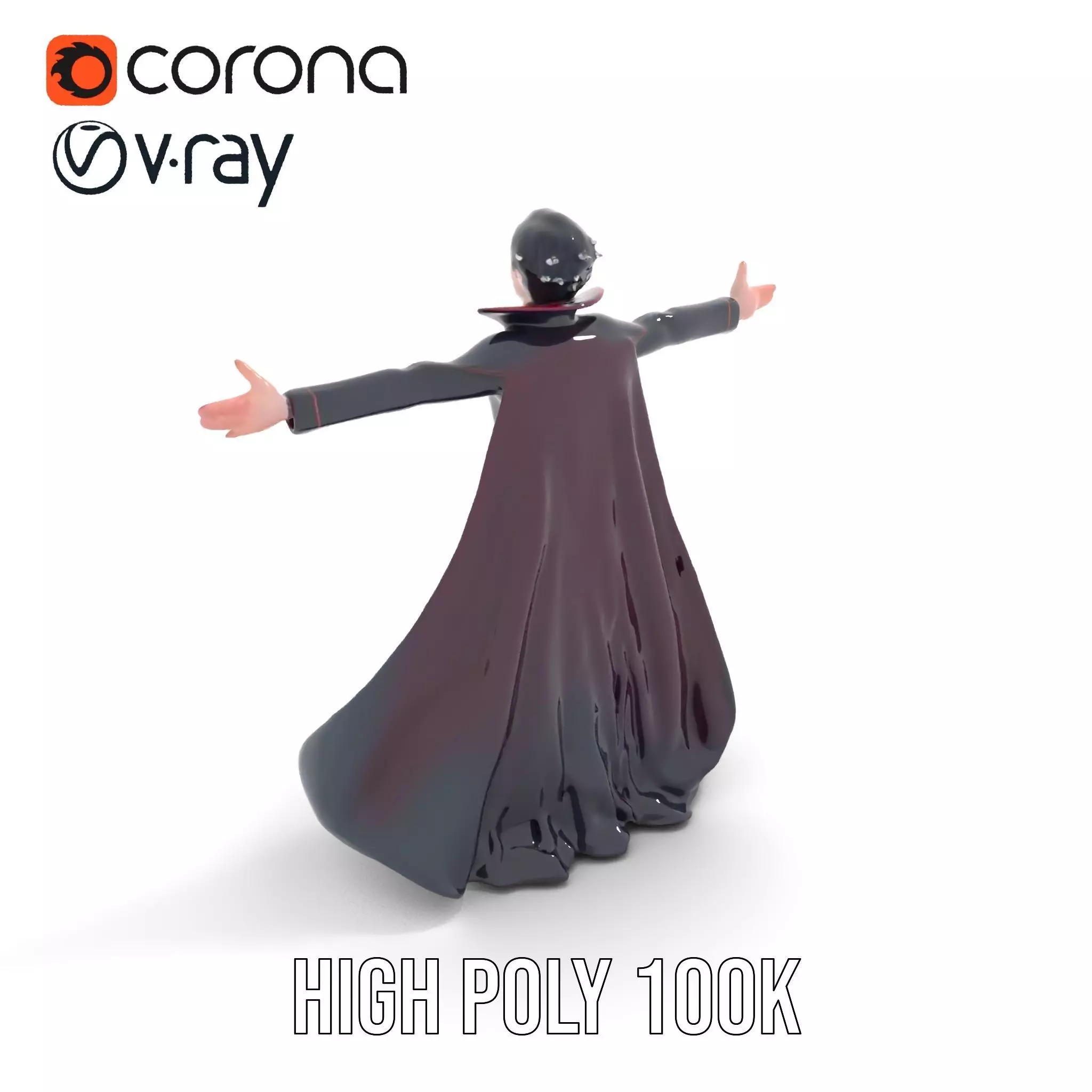 Elegant Vampire Attire model pack Low-poly 3D model_30