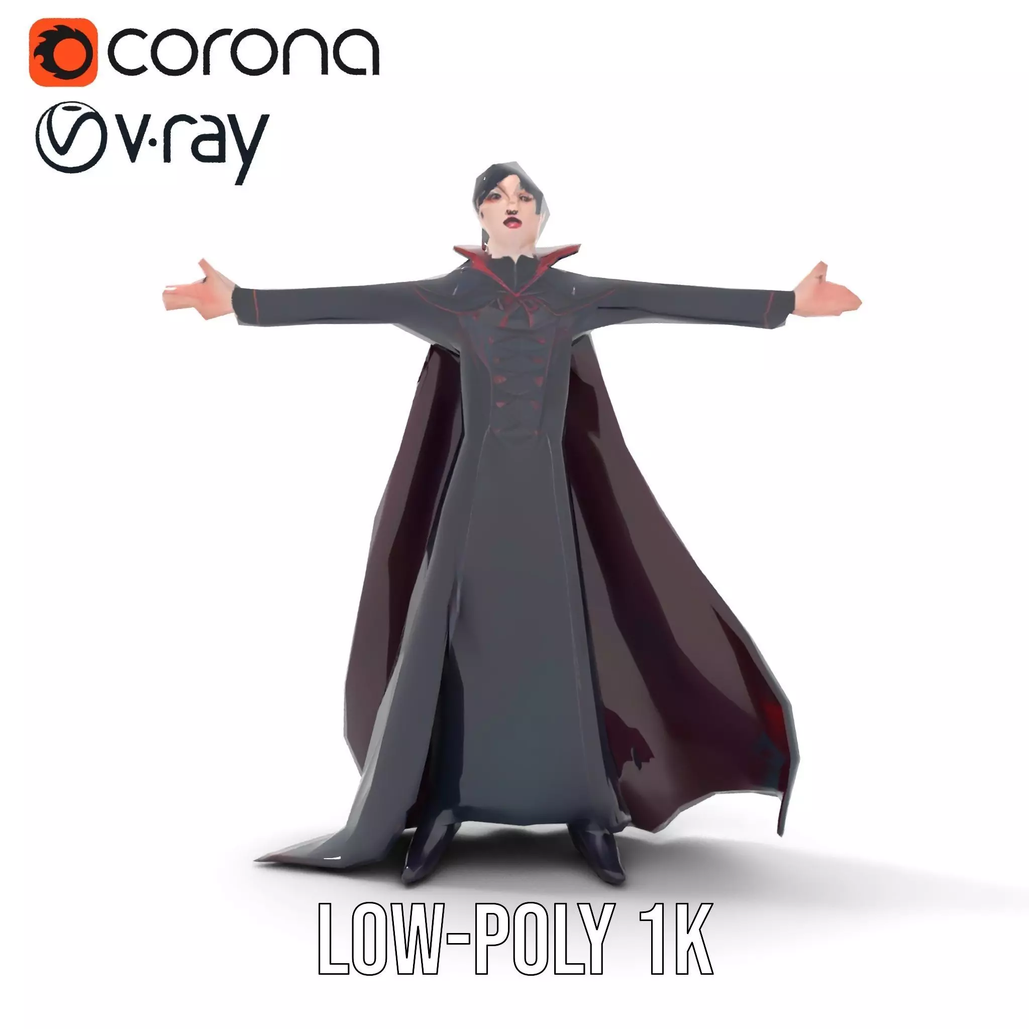 Elegant Vampire Attire model pack Low-poly 3D model_21