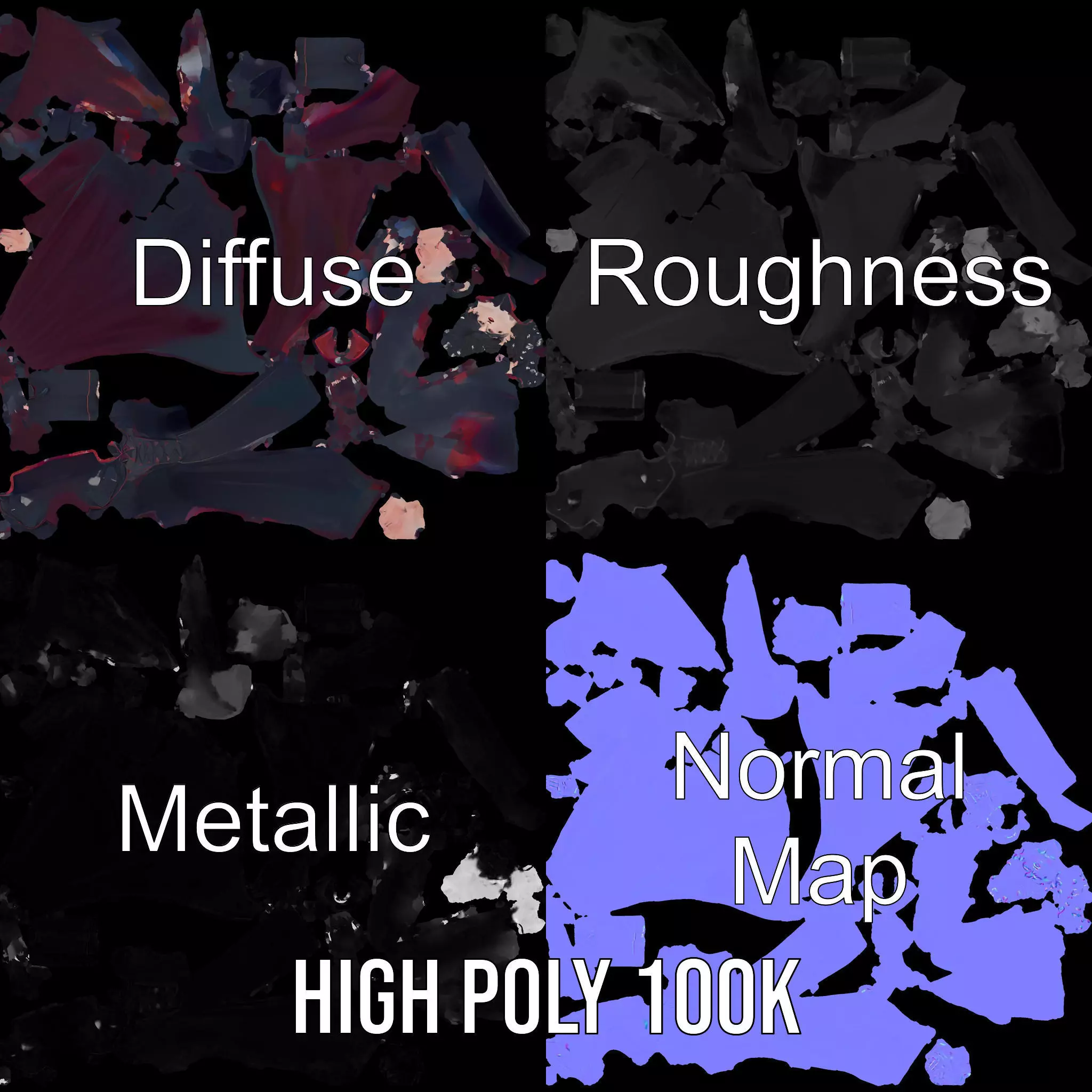 Elegant Vampire Attire model pack Low-poly 3D model_4