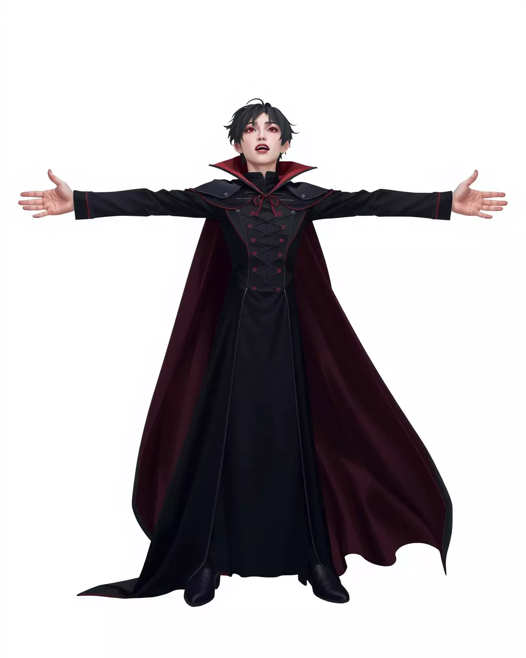 Elegant Vampire Attire model pack Low-poly 3D model_3