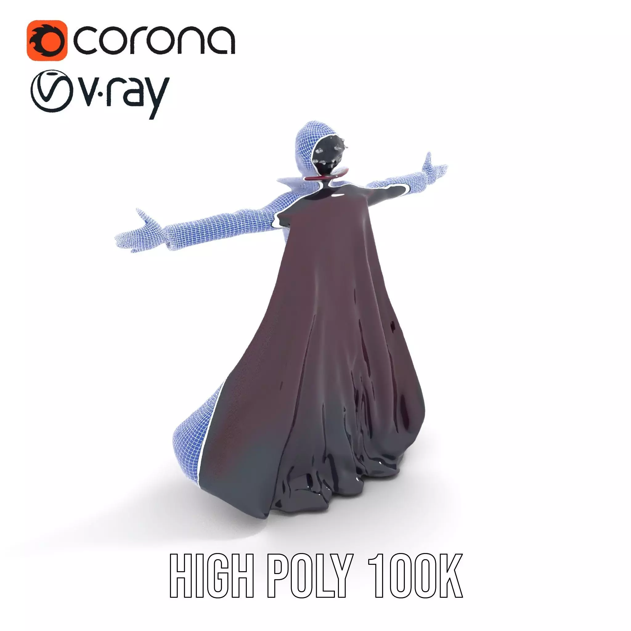 Elegant Vampire Attire model pack Low-poly 3D model_16