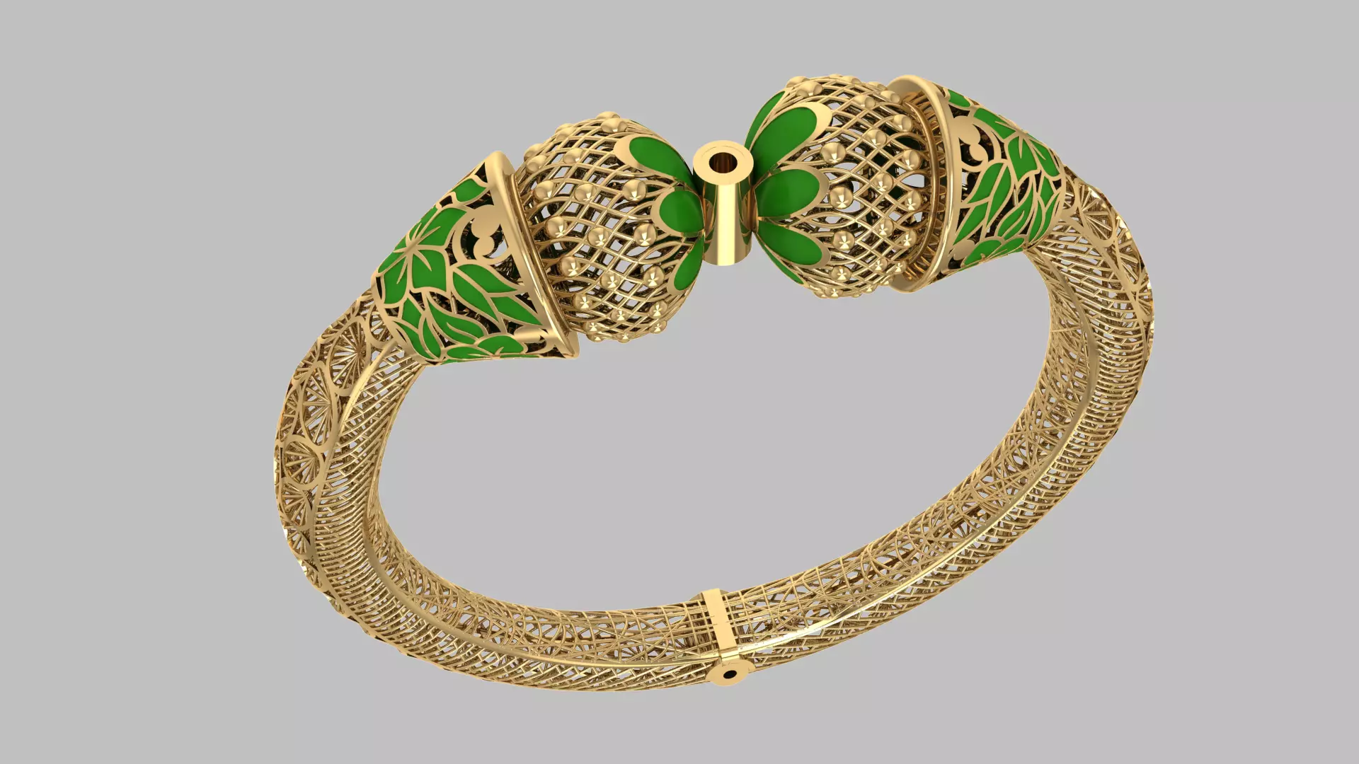 Custom Design Gold Bracelet 3D print model_1