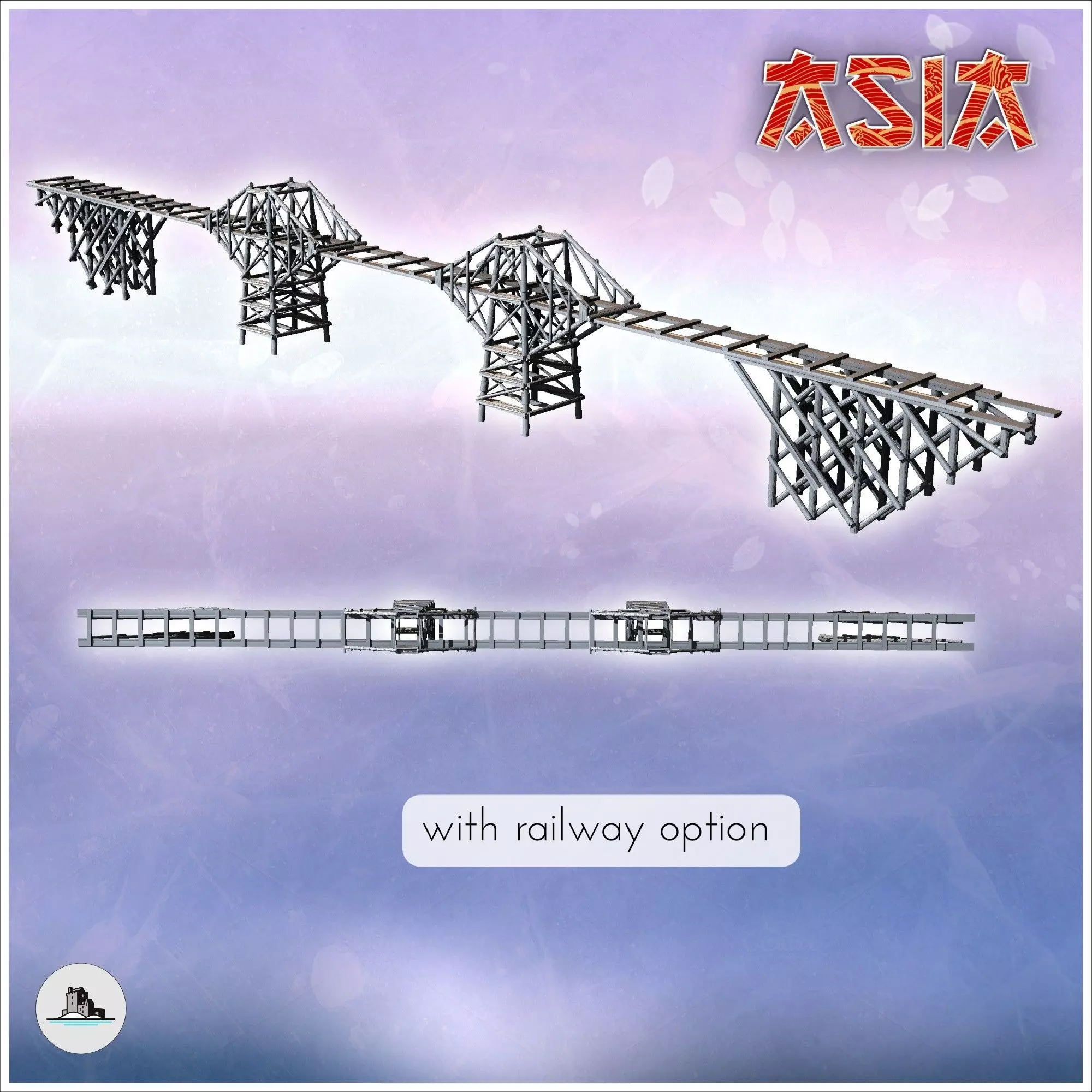 Wooden bridge over the River Kwai 3 - Asian Asia Oriental Angkor 3D print model_2