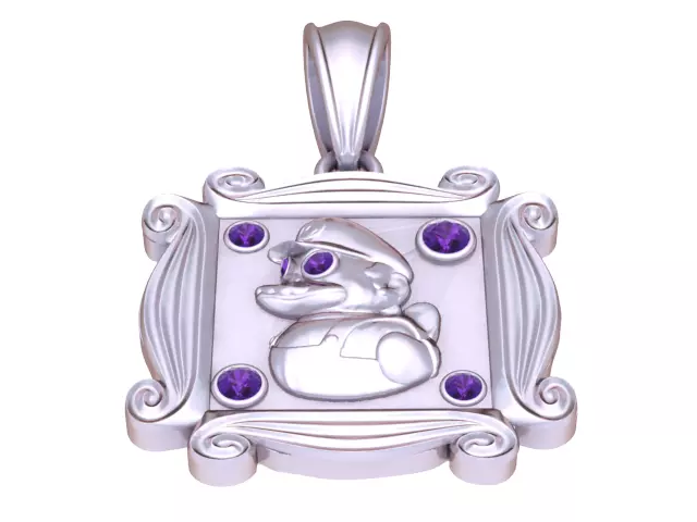 SQUAR DUCK PENDANT 3D PRINTABLE MODEL 3D print model_3