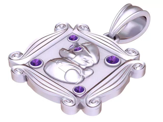 SQUAR DUCK PENDANT 3D PRINTABLE MODEL 3D print model_2