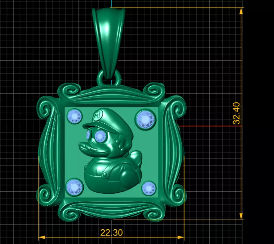SQUAR DUCK PENDANT 3D PRINTABLE MODEL 3D print model_4