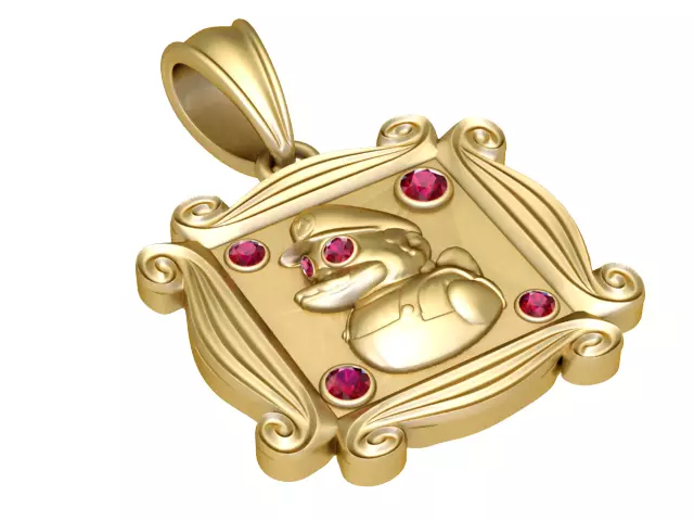 SQUAR DUCK PENDANT 3D PRINTABLE MODEL 3D print model_1