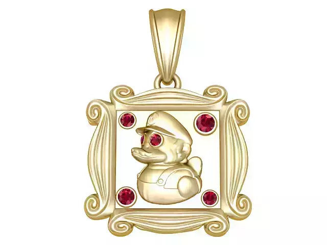 SQUAR DUCK PENDANT 3D PRINTABLE MODEL 