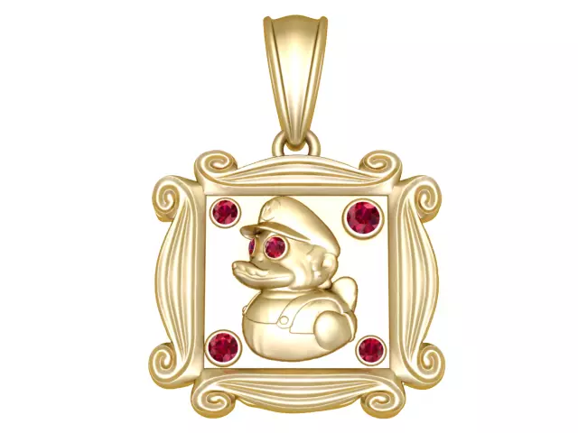 SQUAR DUCK PENDANT 3D PRINTABLE MODEL 3D print model_0