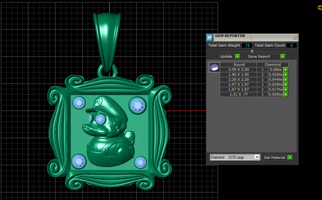 SQUAR DUCK PENDANT 3D PRINTABLE MODEL 3D print model_6
