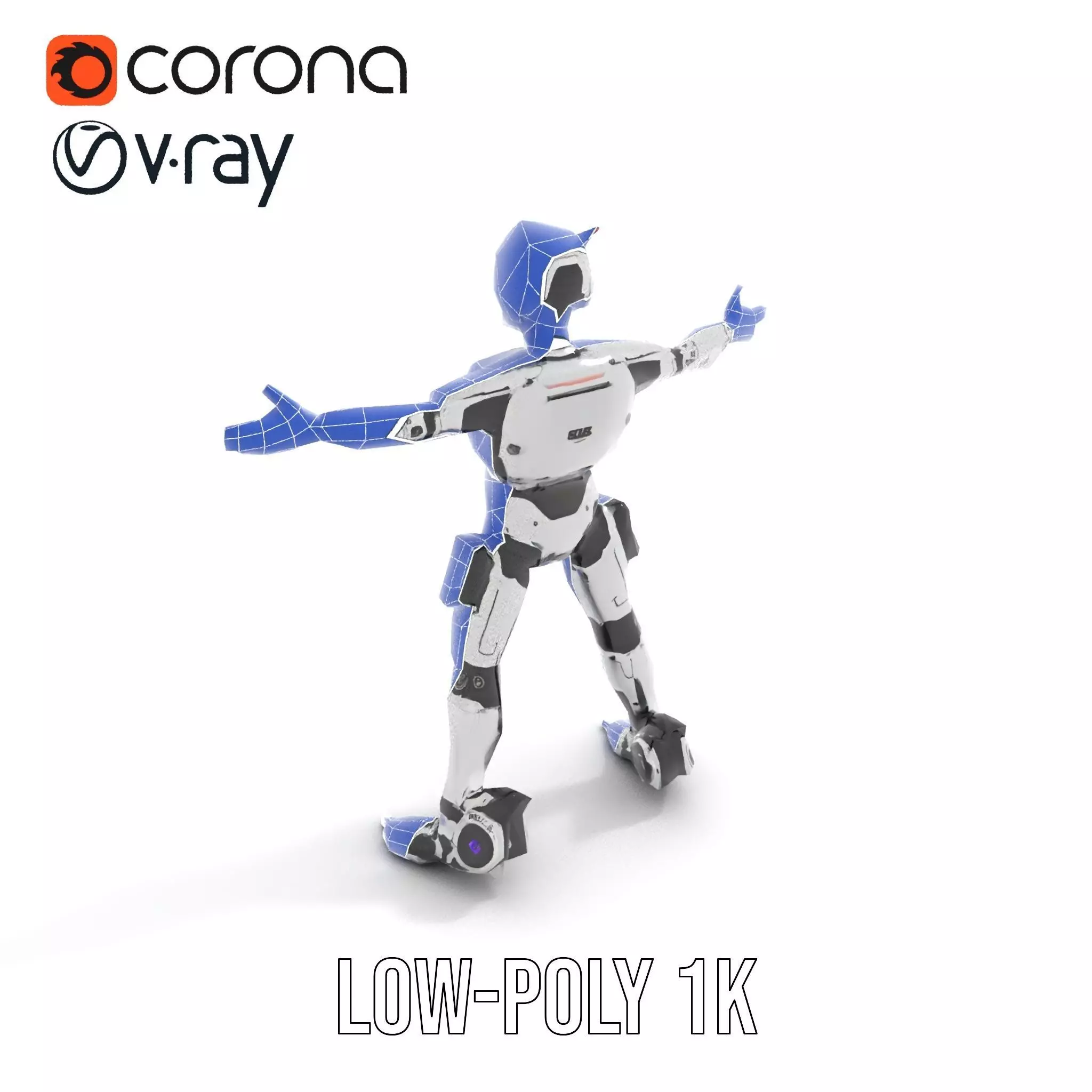 Futuristic Humanoid Robot model pack Low-poly 3D model_15