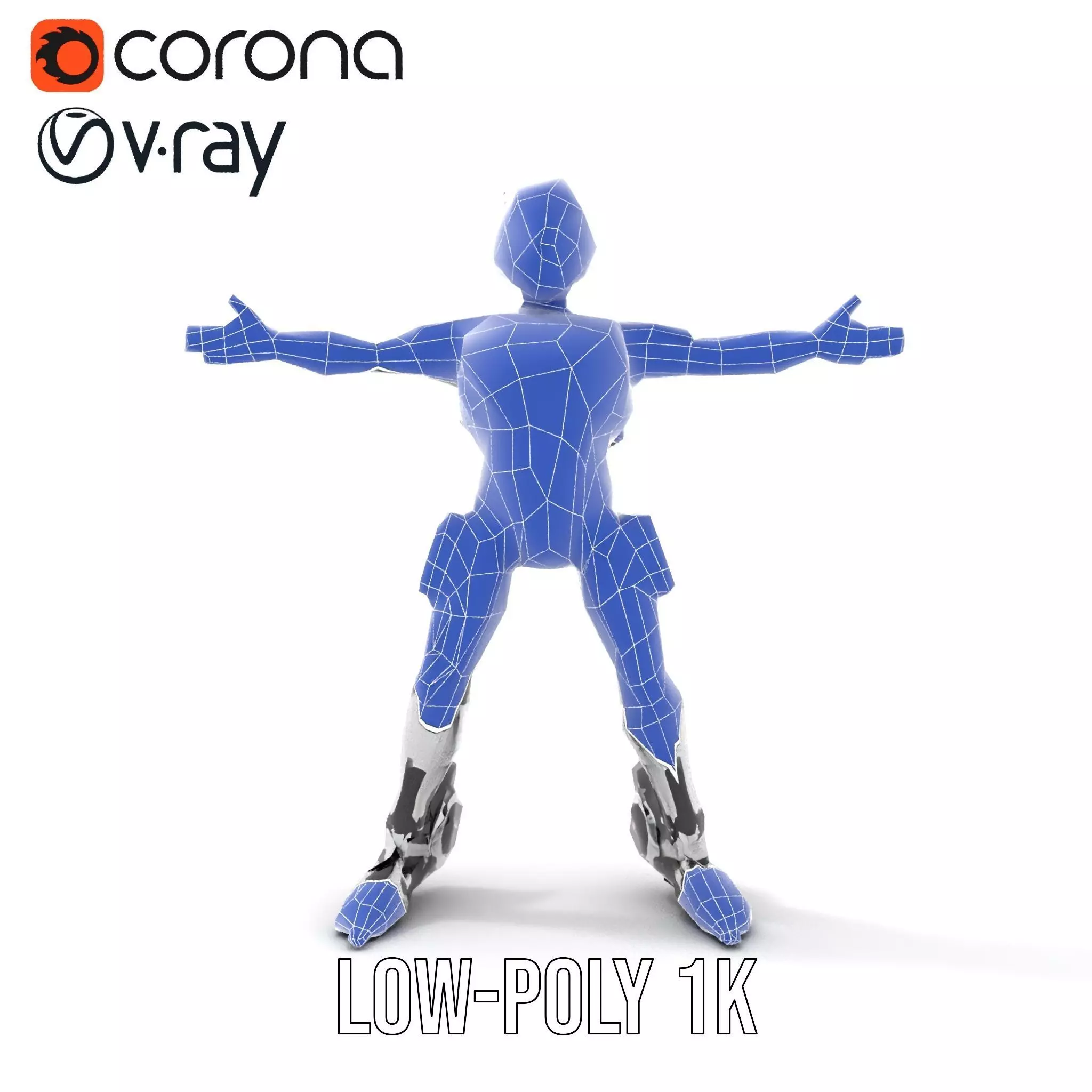 Futuristic Humanoid Robot model pack Low-poly 3D model_22