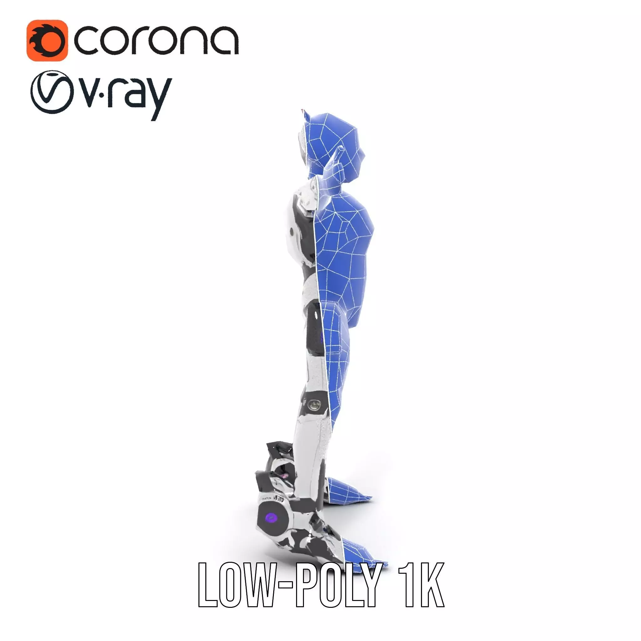 Futuristic Humanoid Robot model pack Low-poly 3D model_17