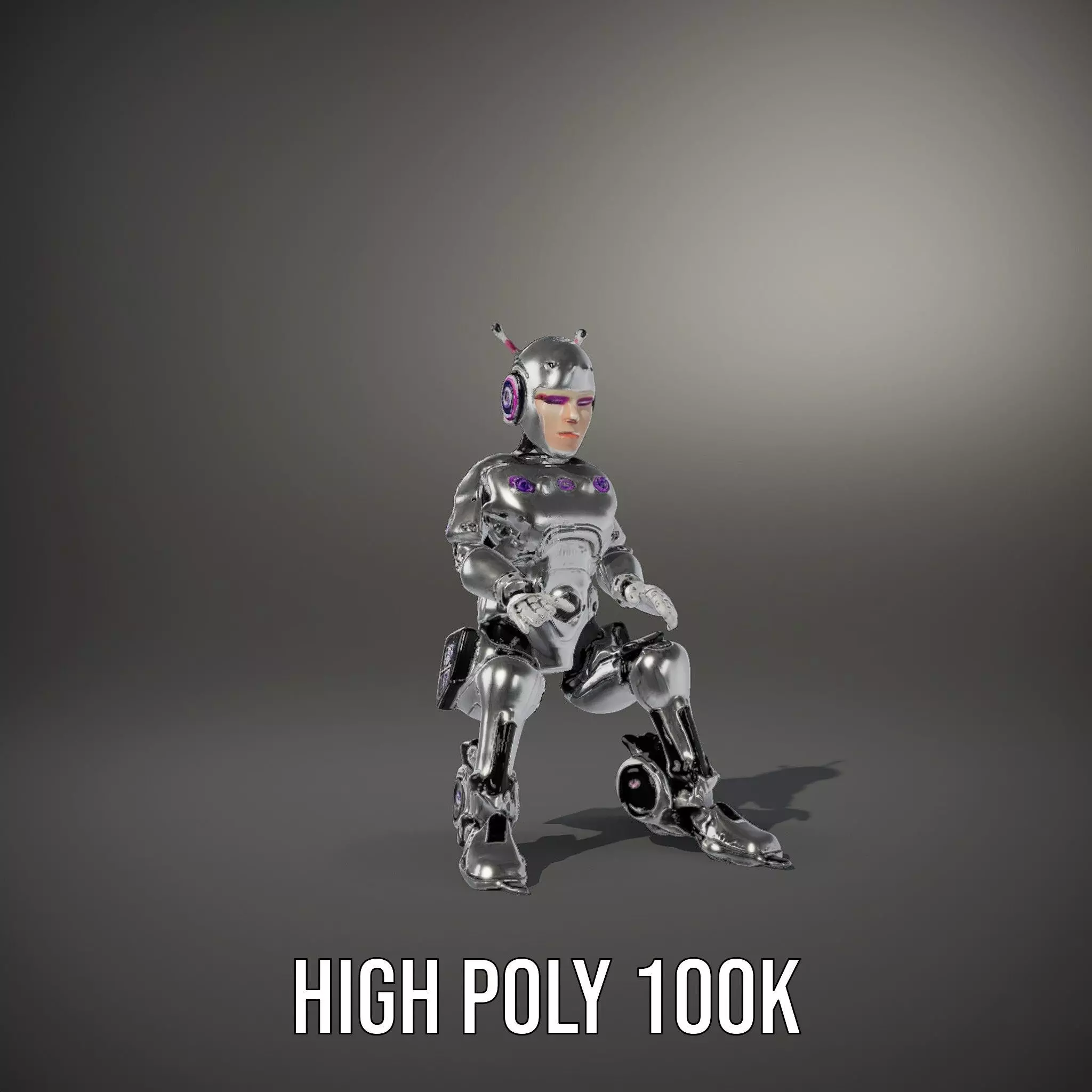 Futuristic Humanoid Robot model pack Low-poly 3D model_9