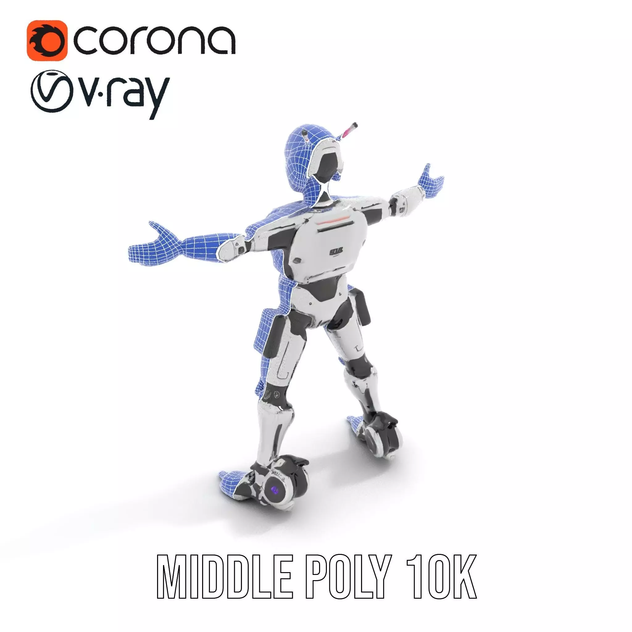 Futuristic Humanoid Robot model pack Low-poly 3D model_24