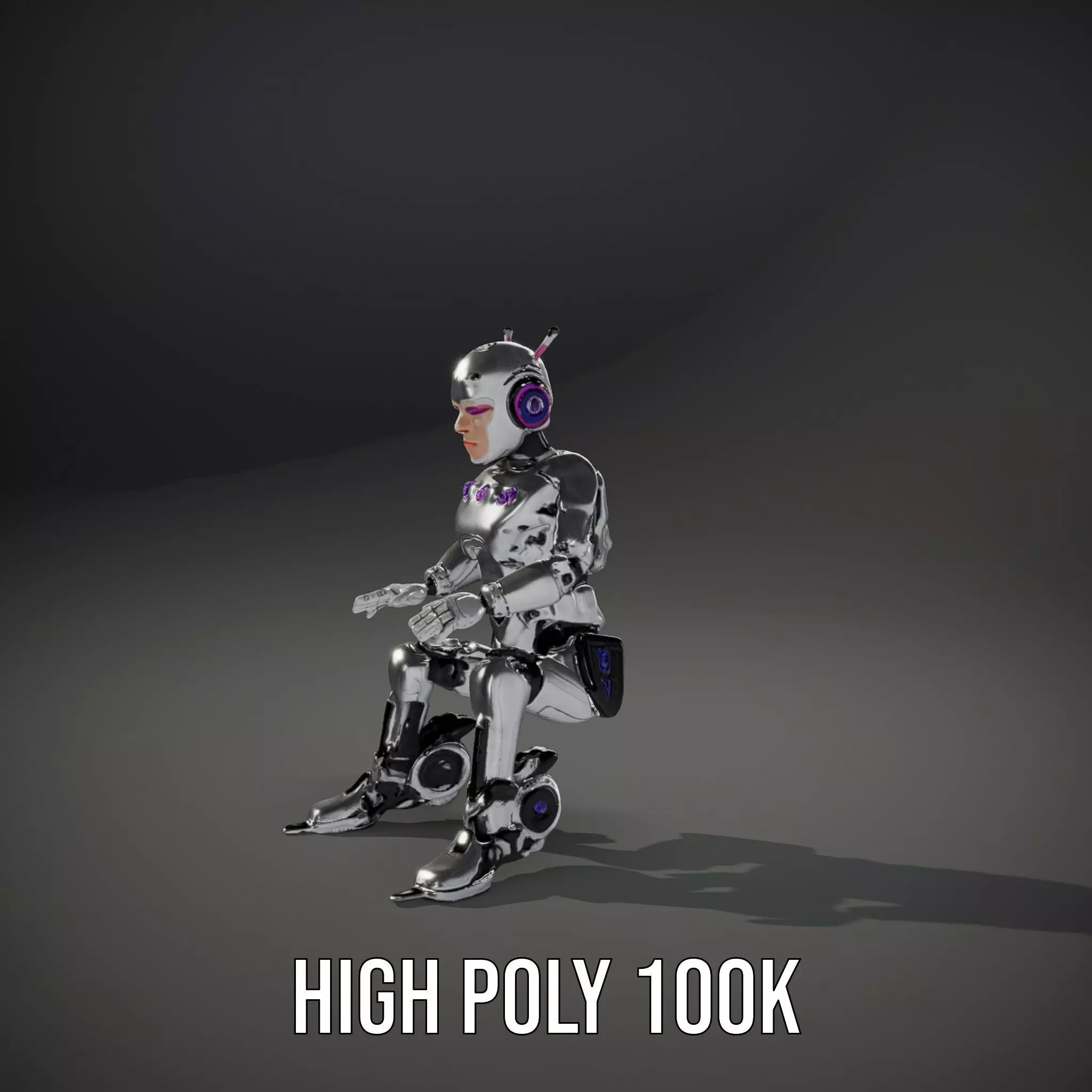 Futuristic Humanoid Robot model pack Low-poly 3D model_11