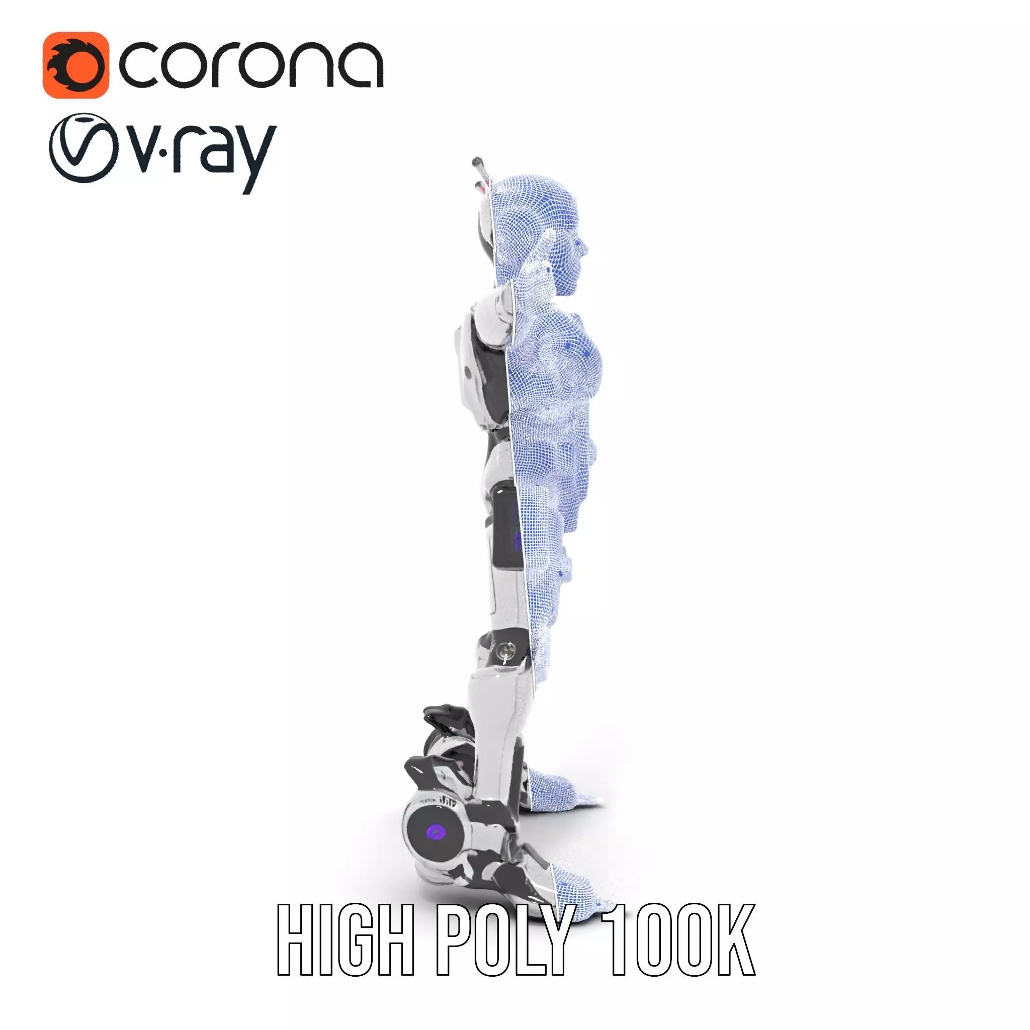 Futuristic Humanoid Robot model pack Low-poly 3D model_26