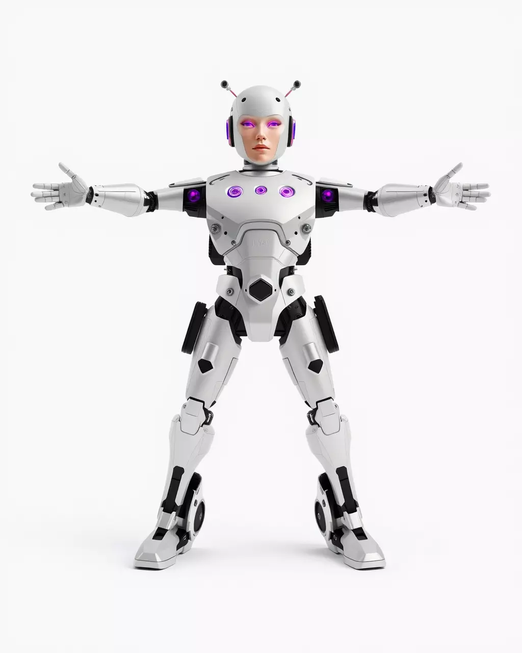 Futuristic Humanoid Robot model pack Low-poly 3D model_3