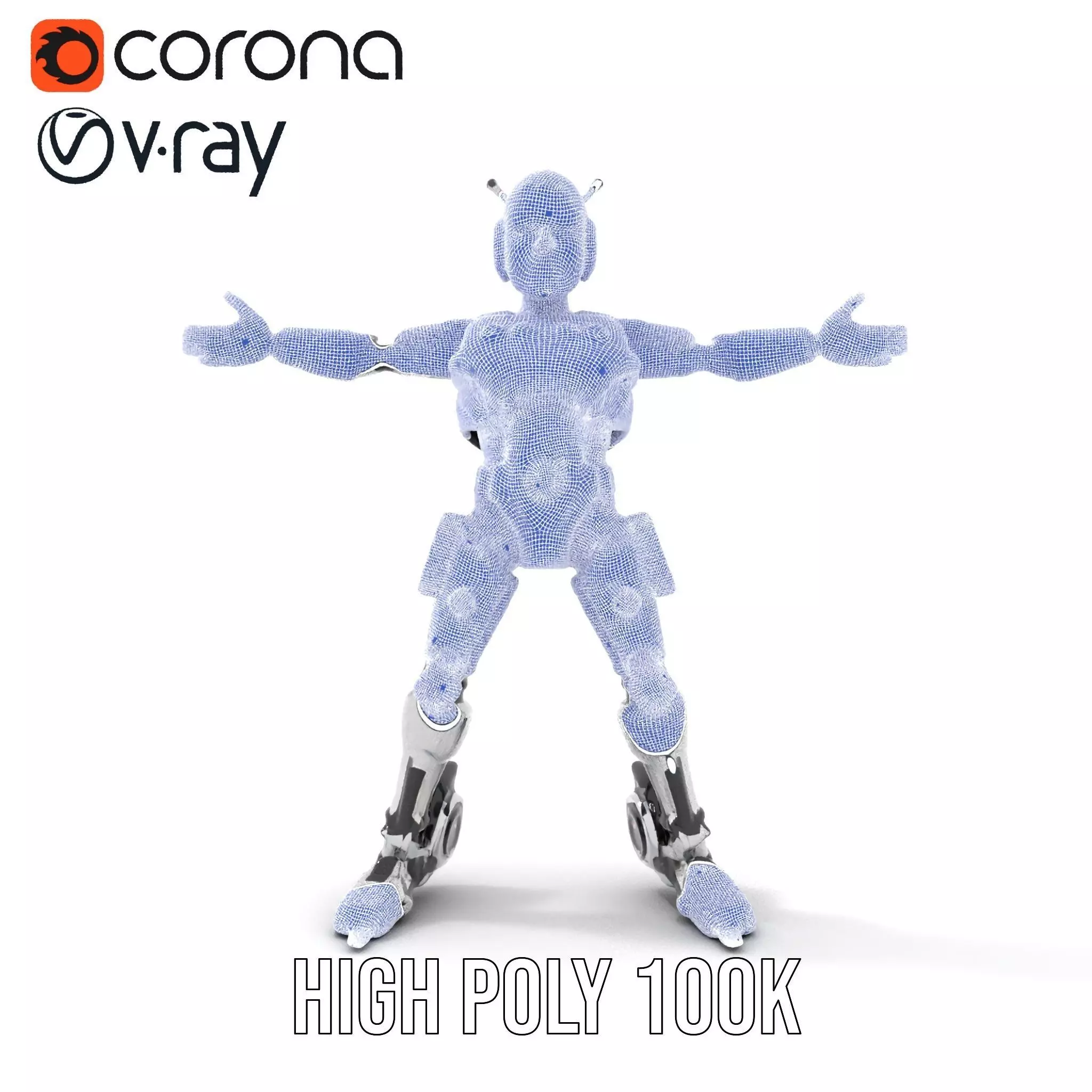 Futuristic Humanoid Robot model pack Low-poly 3D model_35
