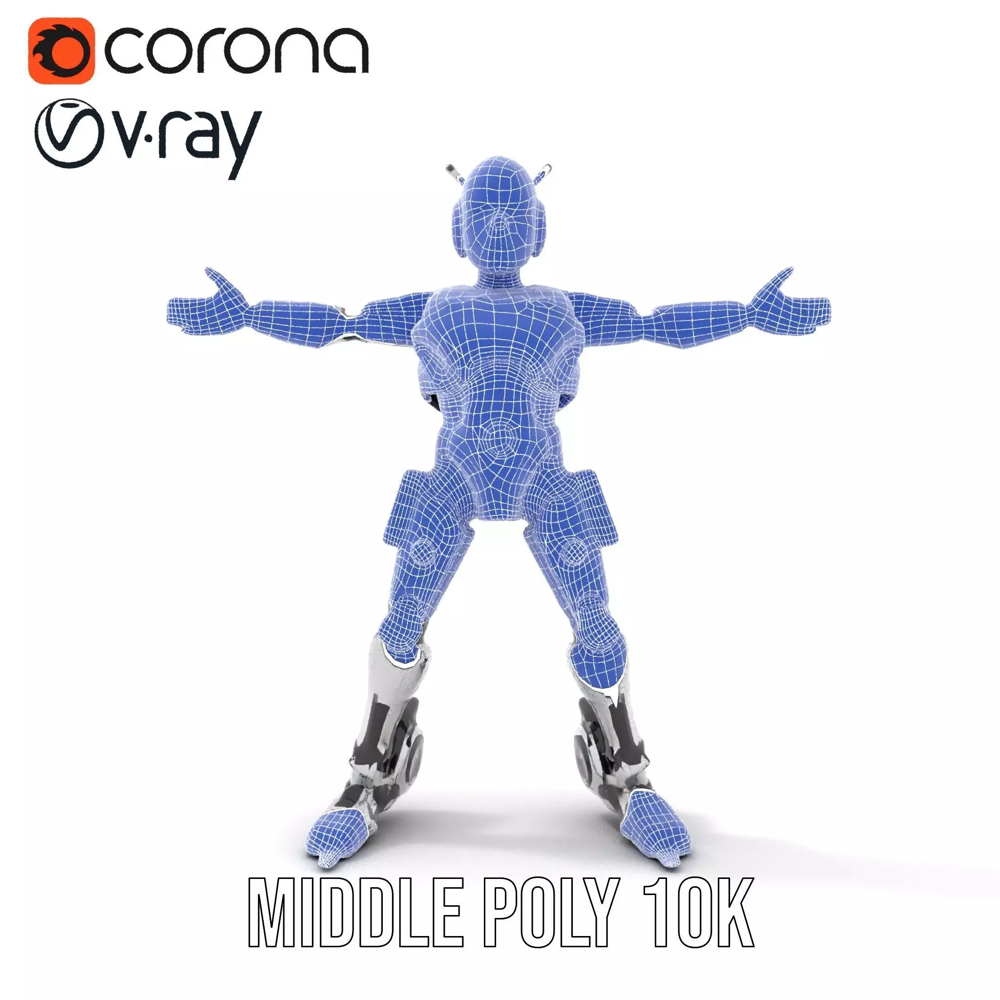 Futuristic Humanoid Robot model pack Low-poly 3D model_21