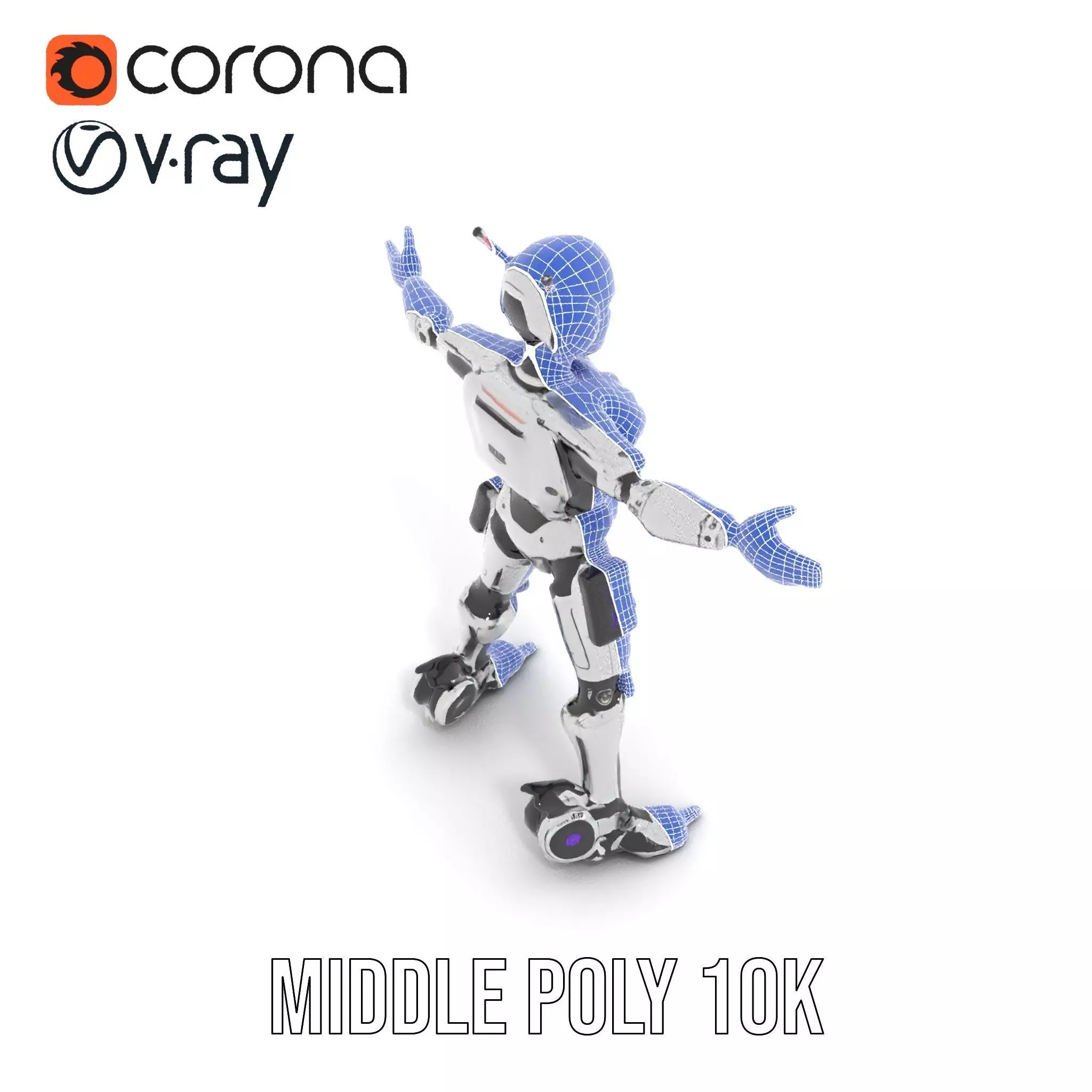 Futuristic Humanoid Robot model pack Low-poly 3D model_19