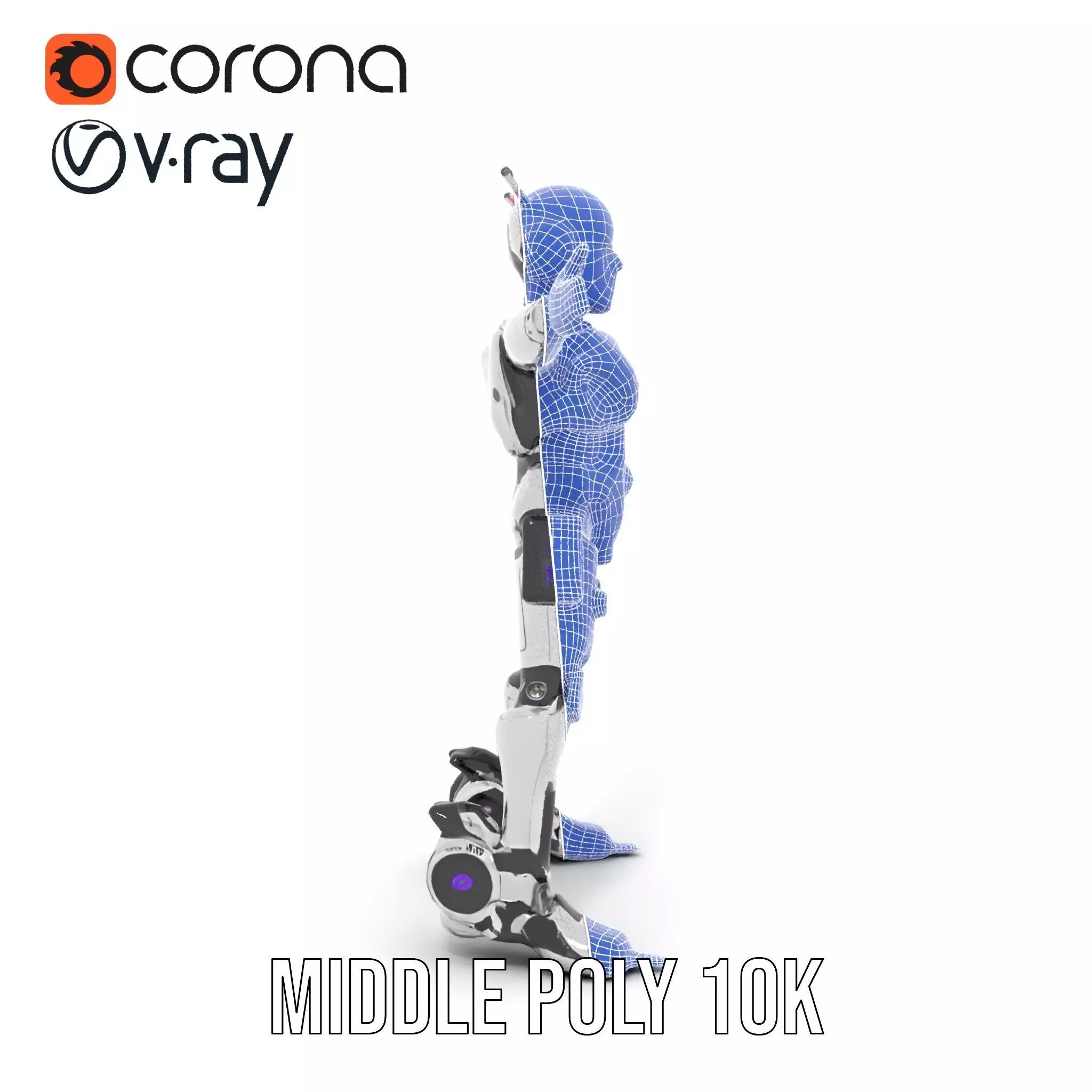 Futuristic Humanoid Robot model pack Low-poly 3D model_27