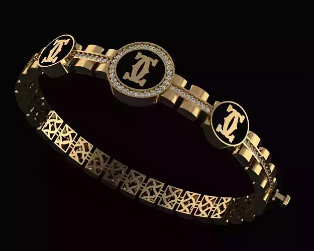 Custom Design Gold Bracelet 3D print model