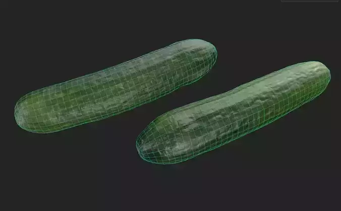 Cucumber M01 Low-poly 3D model 7