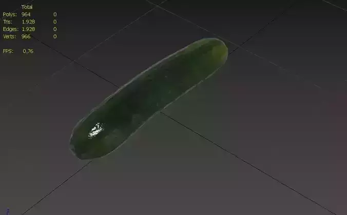 Cucumber M01 Low-poly 3D model 3