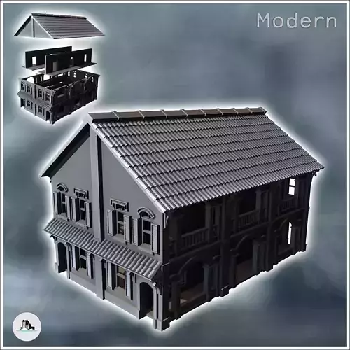 Colonial two-storey house with tiled roof 14 - Asian Asia Orient