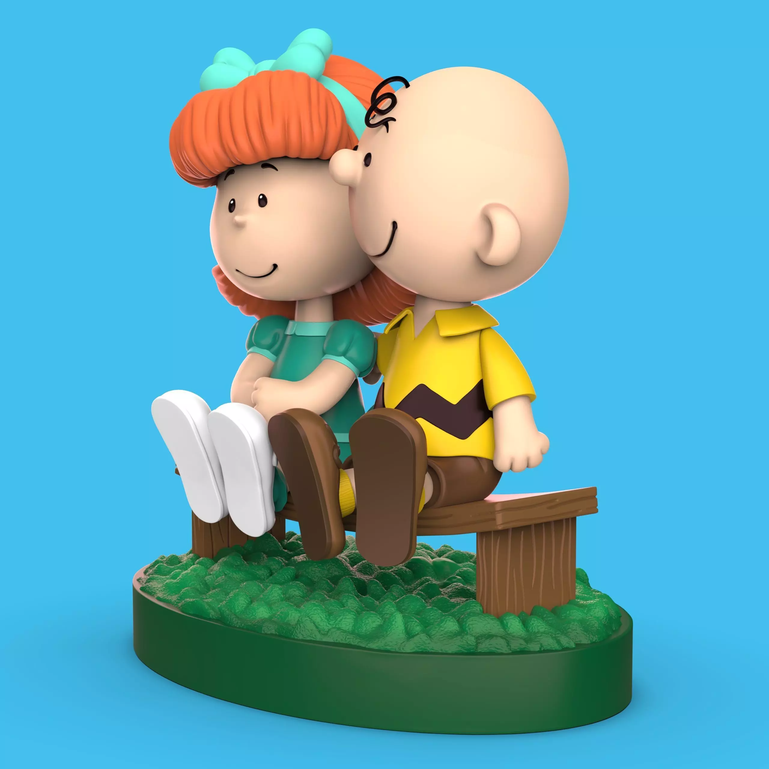 CHARLIE BROWN AND PEGGY JEAN 3D print model_4
