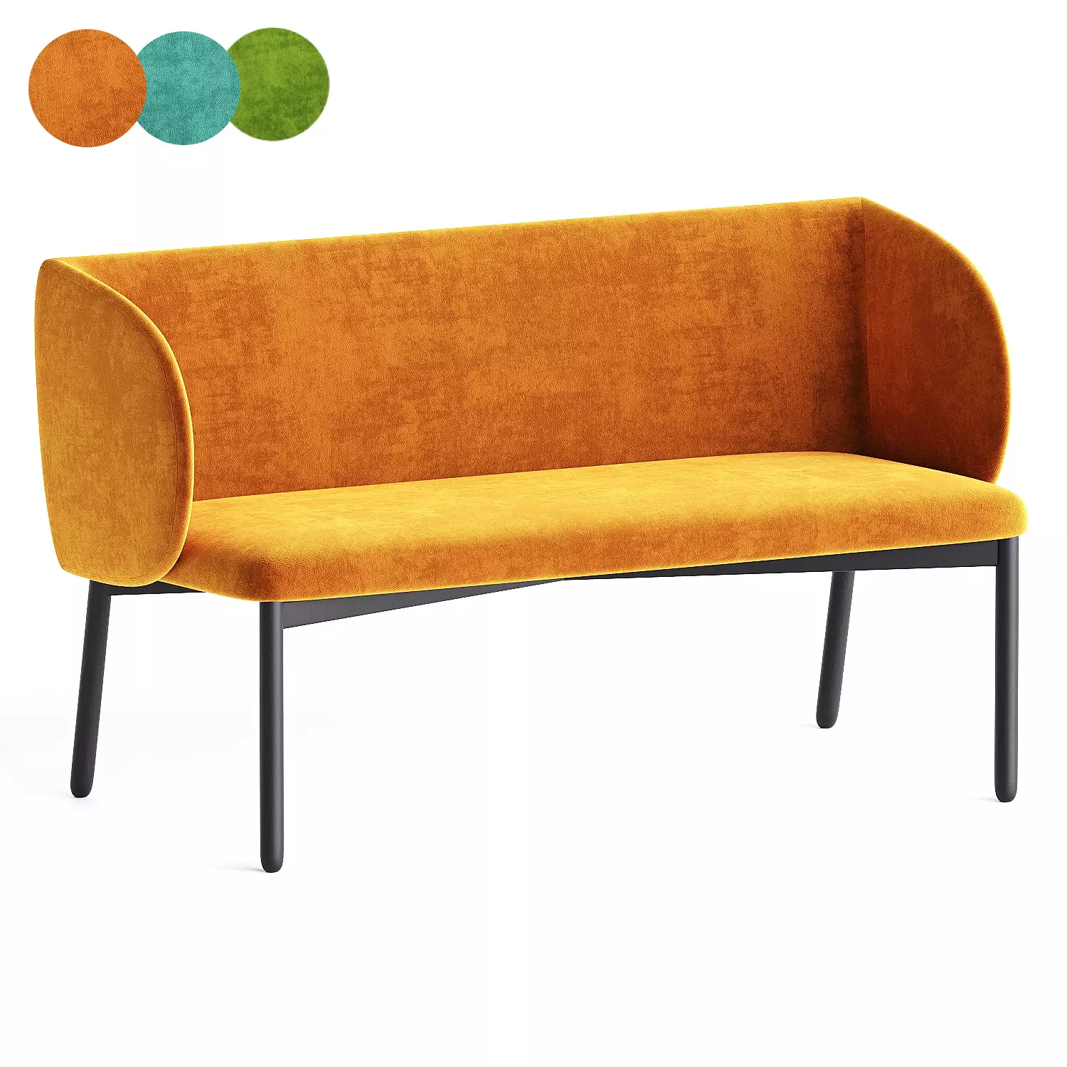 sofa orange 3D model_0