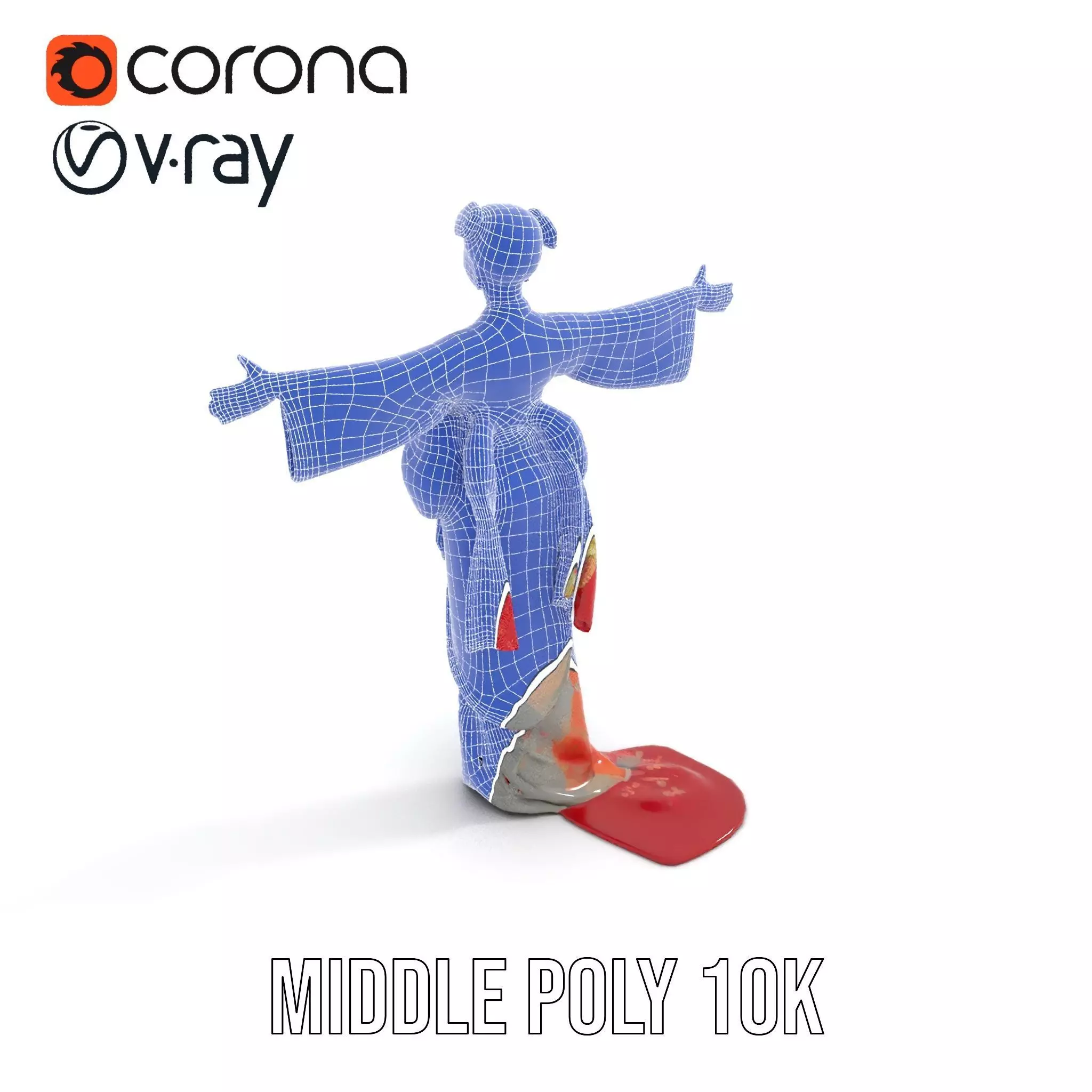 Elegant Kimono Attire model pack Low-poly 3D model_12