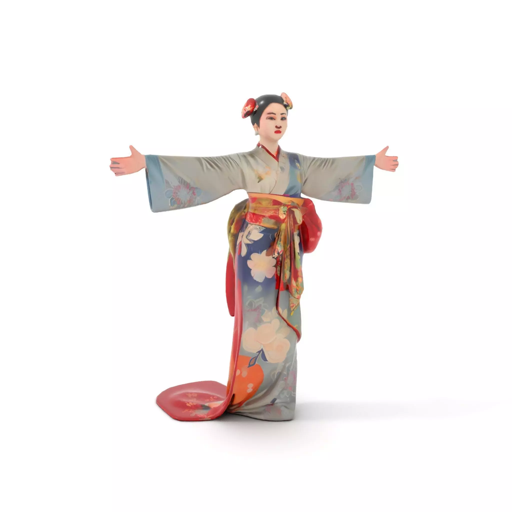 Elegant Kimono Attire model pack Low-poly 3D model_30