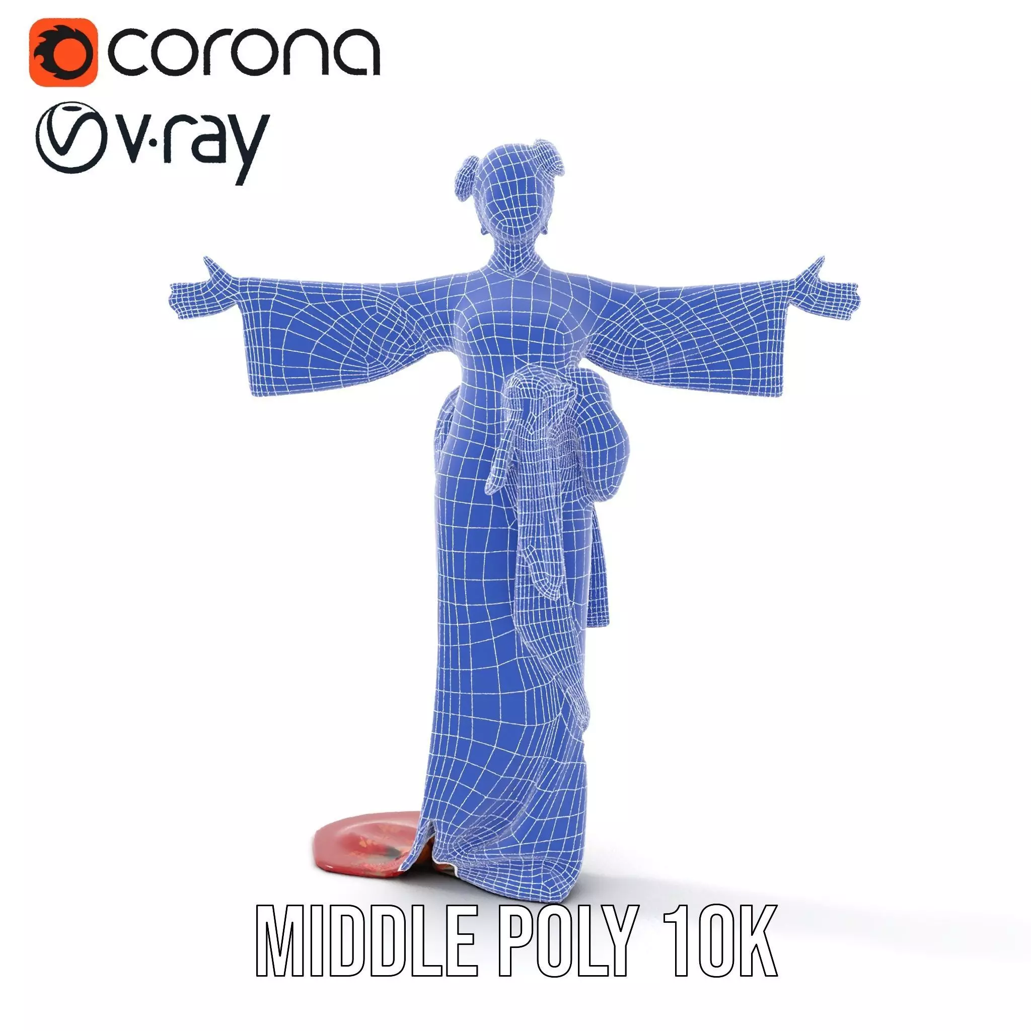 Elegant Kimono Attire model pack Low-poly 3D model_19