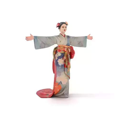 Elegant Kimono Attire model pack Low-poly 3D model Elegant Kimono Attire model pack Low-poly 3D model