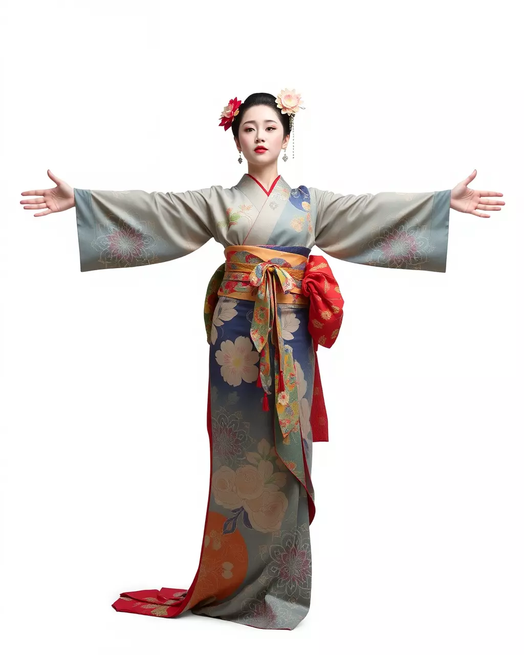 Elegant Kimono Attire model pack Low-poly 3D model_3