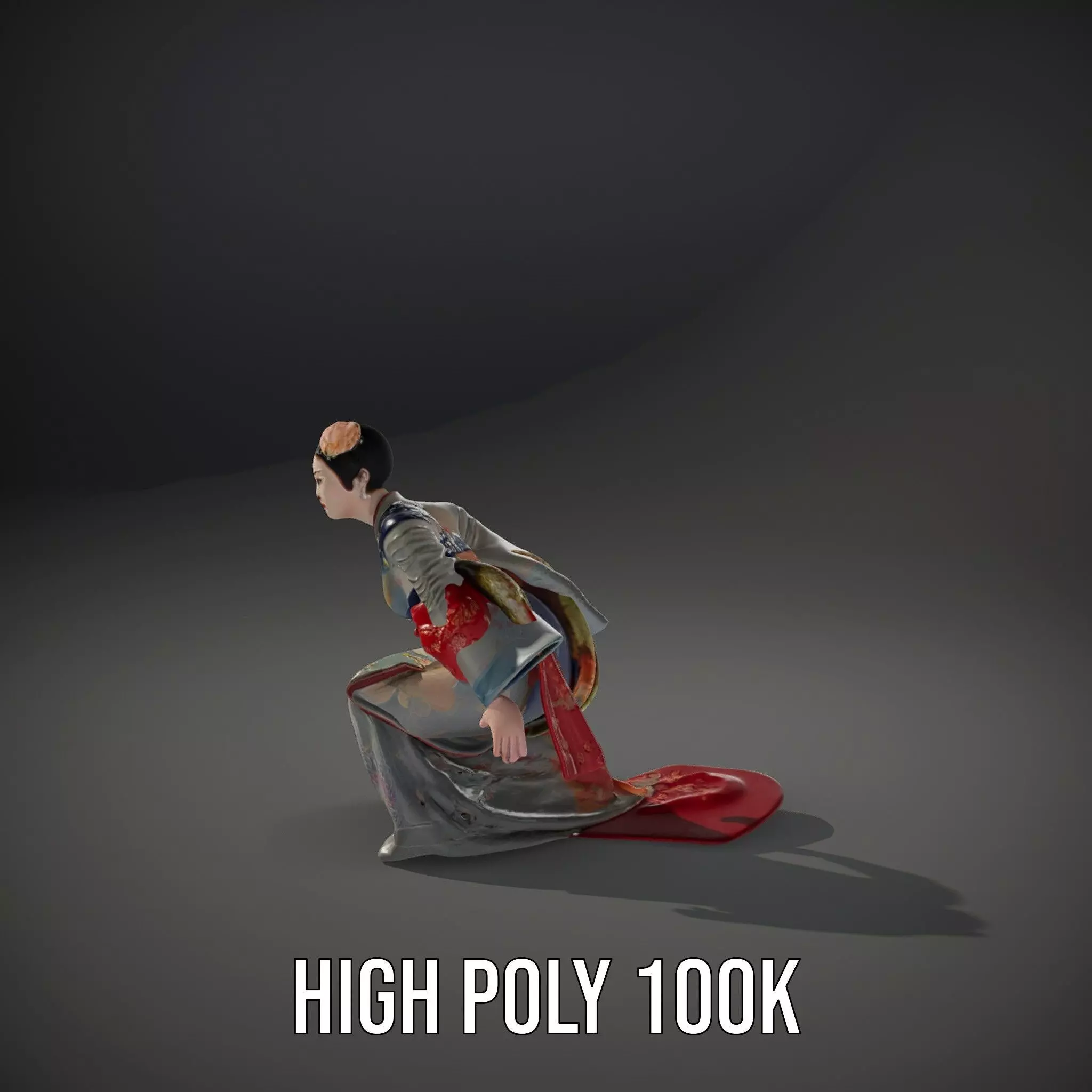 Elegant Kimono Attire model pack Low-poly 3D model_27