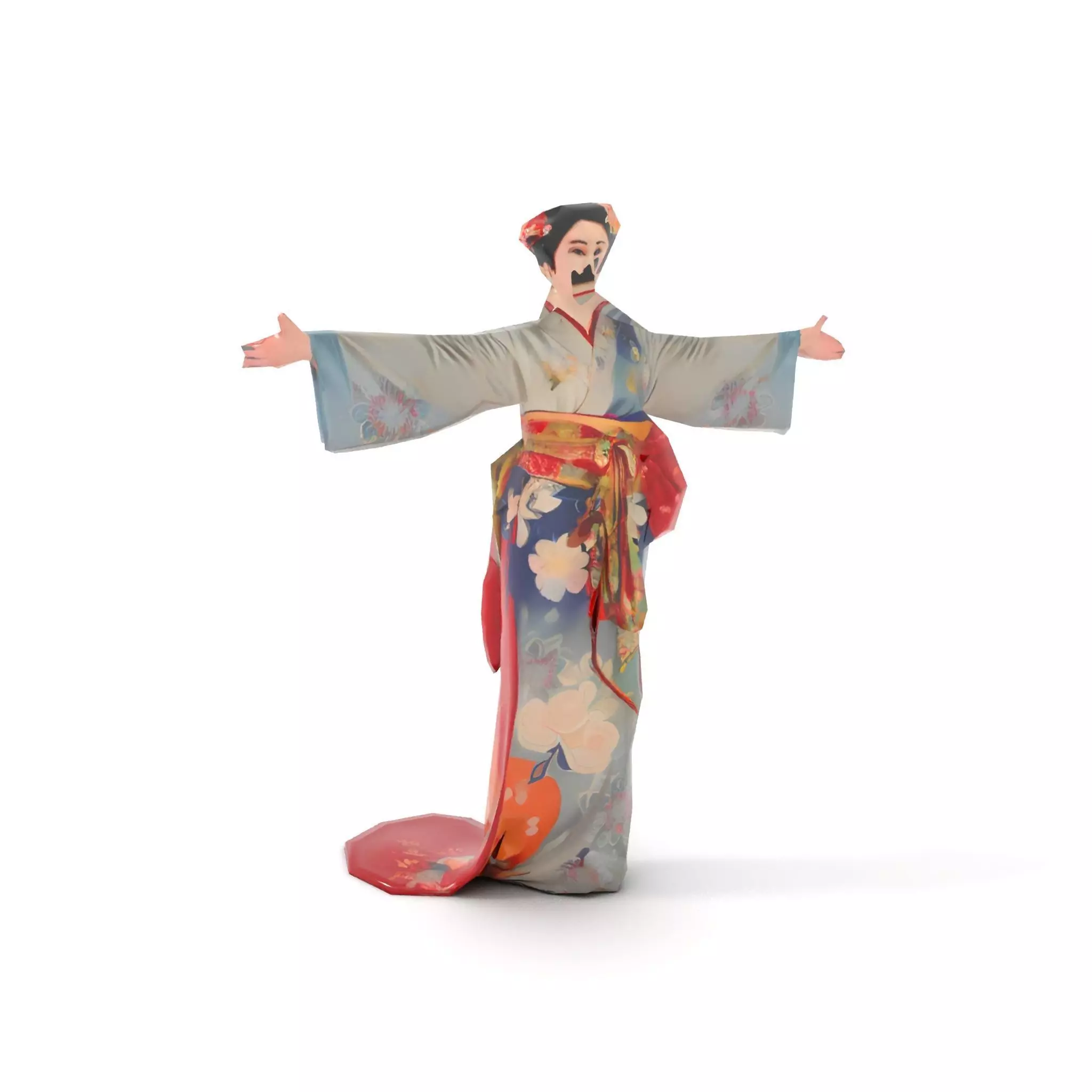 Elegant Kimono Attire model pack Low-poly 3D model_15