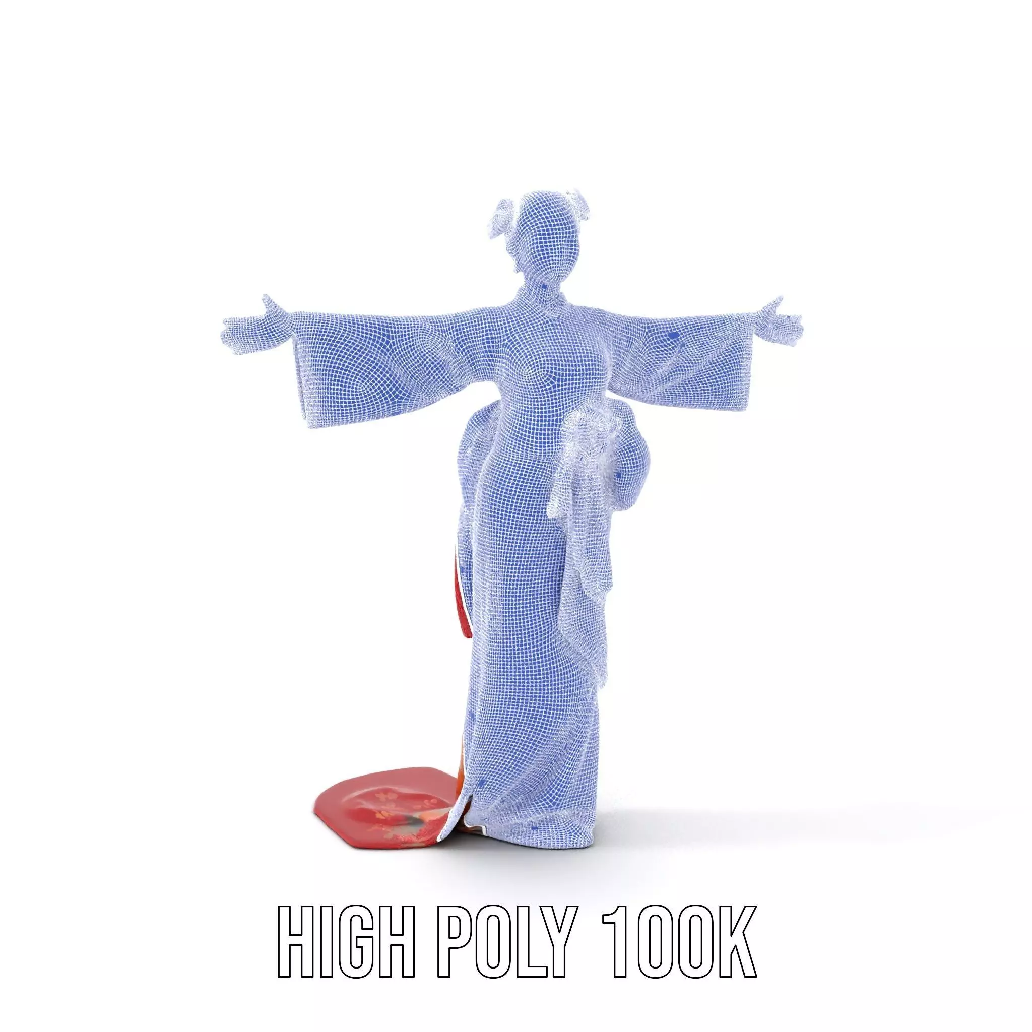 Elegant Kimono Attire model pack Low-poly 3D model_5