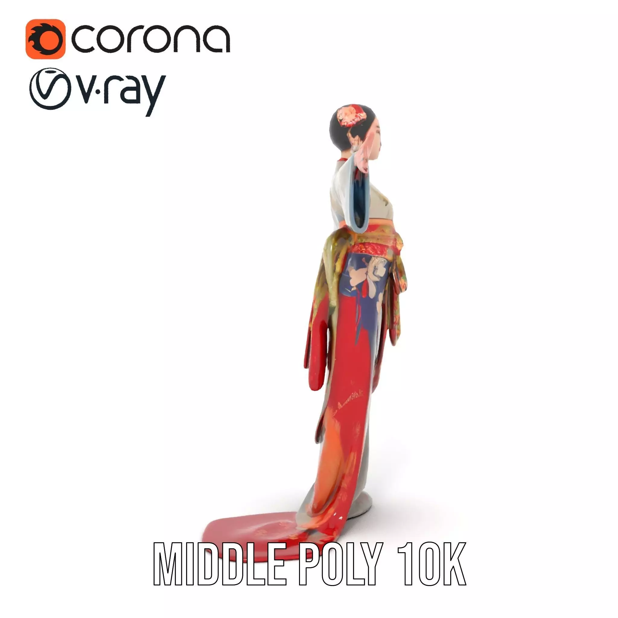 Elegant Kimono Attire model pack Low-poly 3D model_25