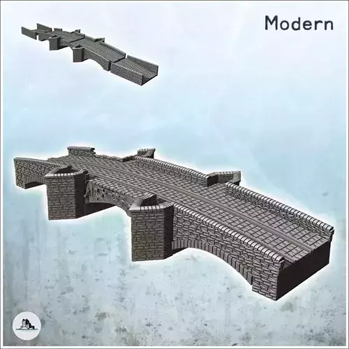 Stone bridge with four triangular pillars 2 - Modern WW2 WW1 Wor 3D print model Stone bridge with four triangular pillars 2 - Modern WW2 WW1 Wor 3D print model