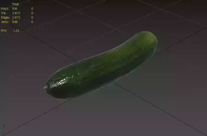 Cucumber M02 Low-poly 3D model 3