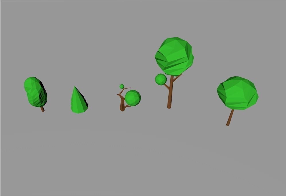 Low Poly Trees tree Low-poly 3D model_0